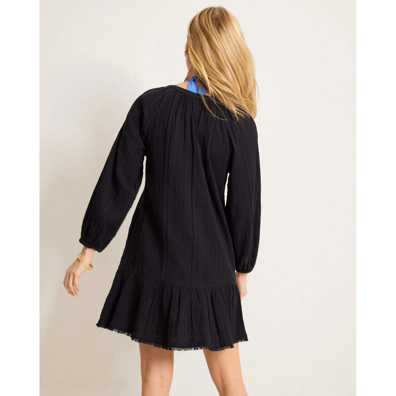 Tommy Bahama Mykonos Textured Button Dress Cover Up - Black