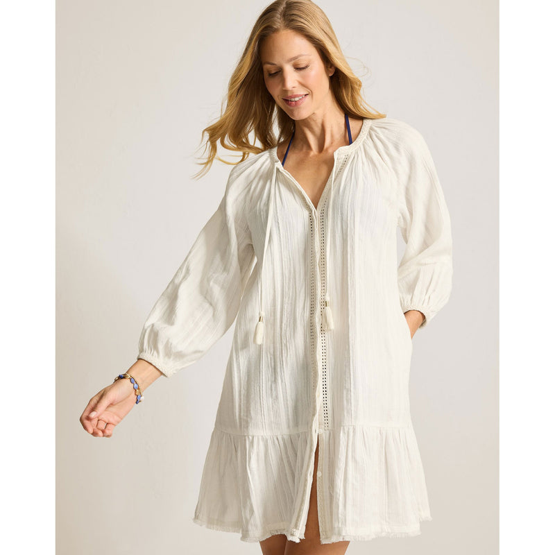 Tommy Bahama Mykonos Textured Button Dress Cover Up - Coconut