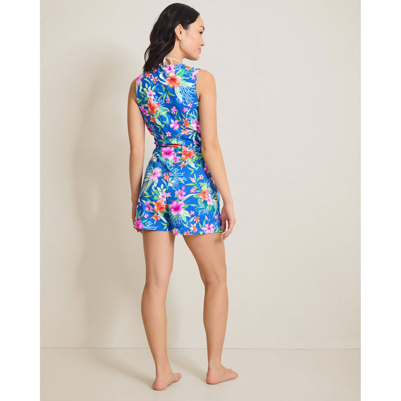 Tommy Bahama Isola Vita Wrap Romper Cover Up - Palace Blue *
