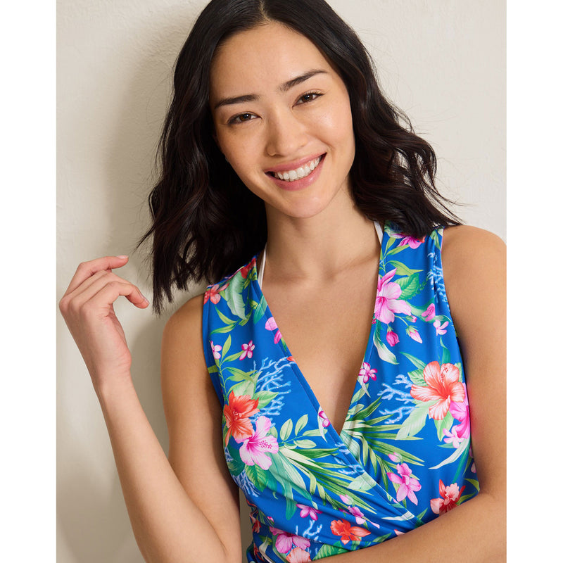 Tommy Bahama Isola Vita Wrap Romper Cover Up - Palace Blue *
