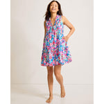 Tommy Bahama Watercolor Floral Tiered Dress Cover Up - Dusty Lupine