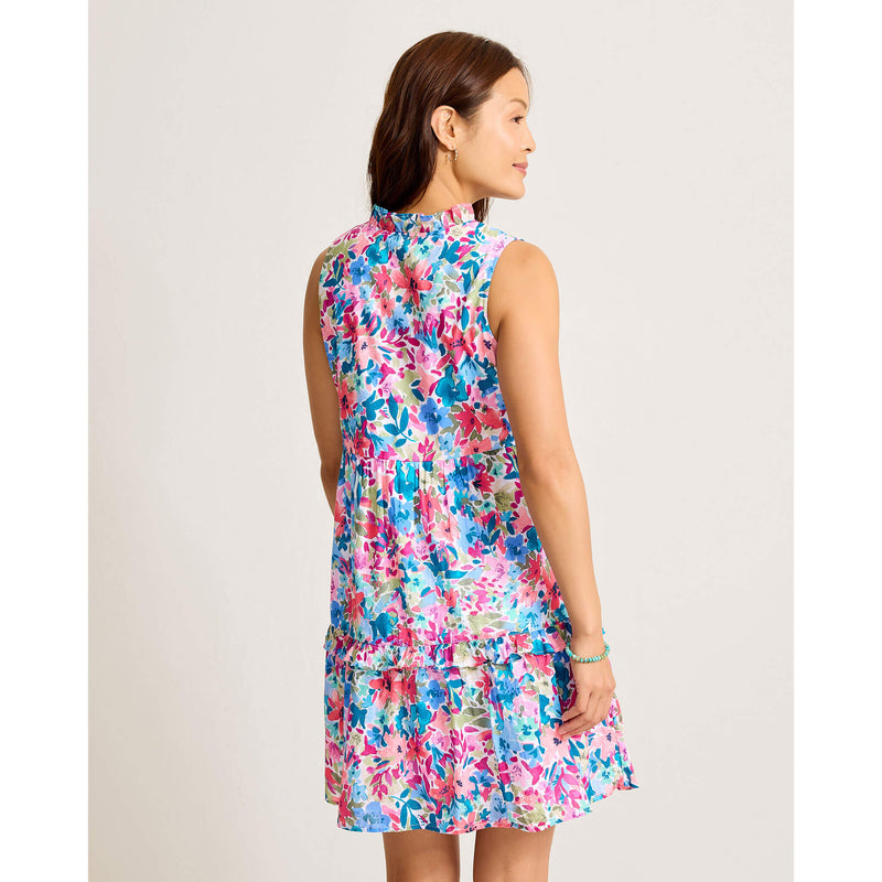 Tommy Bahama Watercolor Floral Tiered Dress Cover Up - Dusty Lupine