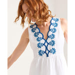 Tommy Bahama St. Lucia V Neck Applique Dress Cover Up - White