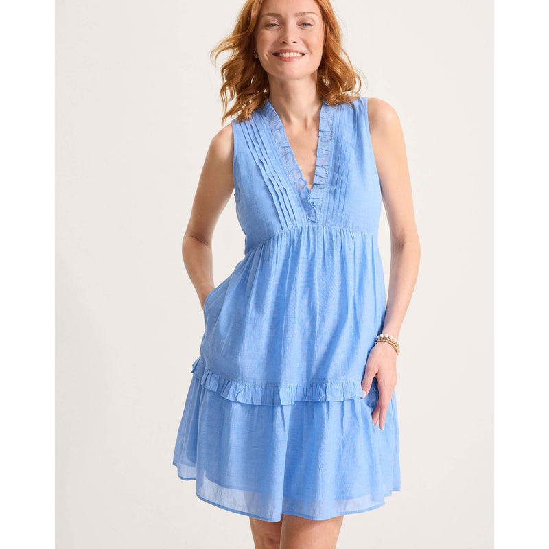 Tommy Bahama Cotton Voile Short Tiered Dress Cover Up - Mountain Bluebell