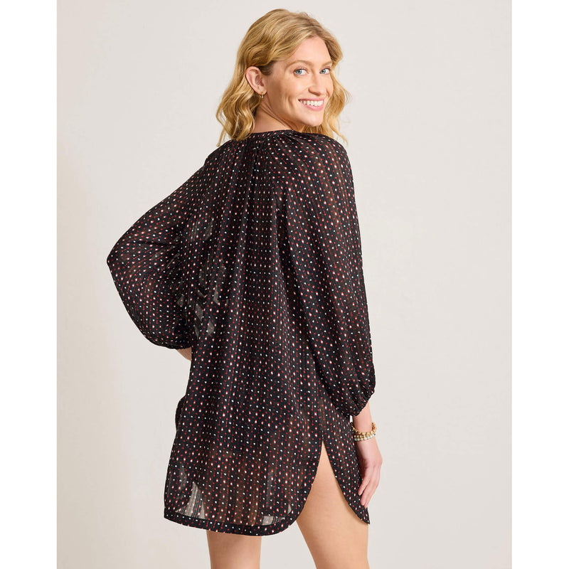 Tommy Bahama Sunset Blooms Tunic Shirt Cover Up - Black