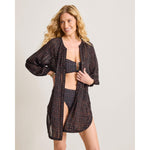 Tommy Bahama Sunset Blooms Tunic Shirt Cover Up - Black