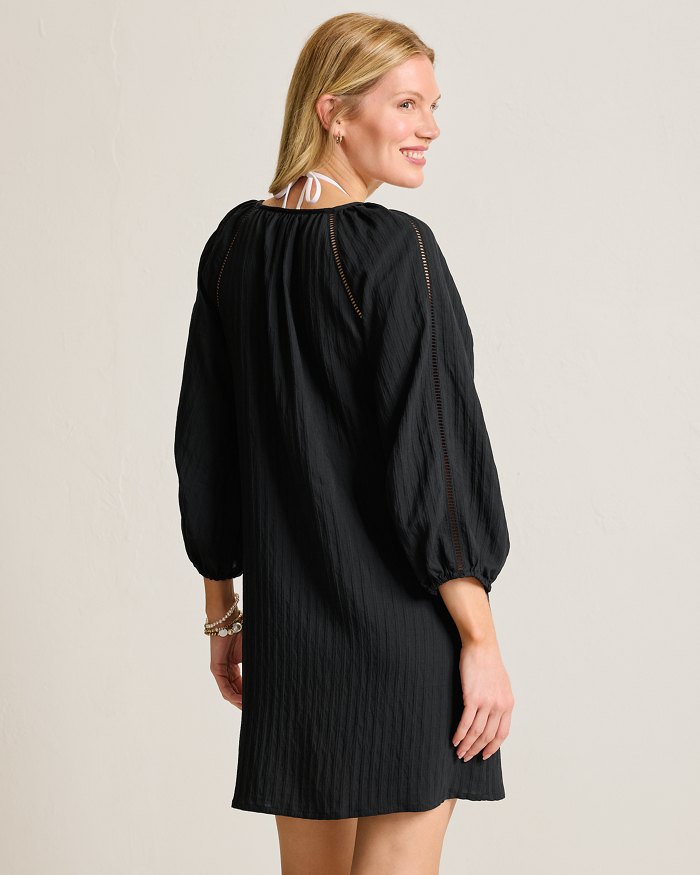 Tommy Bahama Beachy Woven Stripe Dress Cover Up - Black