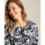 Tommy Bahama Sunset Blooms Zip Long Sleeve Rashguard Cover Up - Black