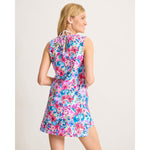 Tommy Bahama Watercolor Floral Split Neck Romper Cover Up - Dusty Lupine