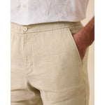 Tommy Bahama Beach Coast Linen Blend Elastic Pull On Pants - Stone Khaki*