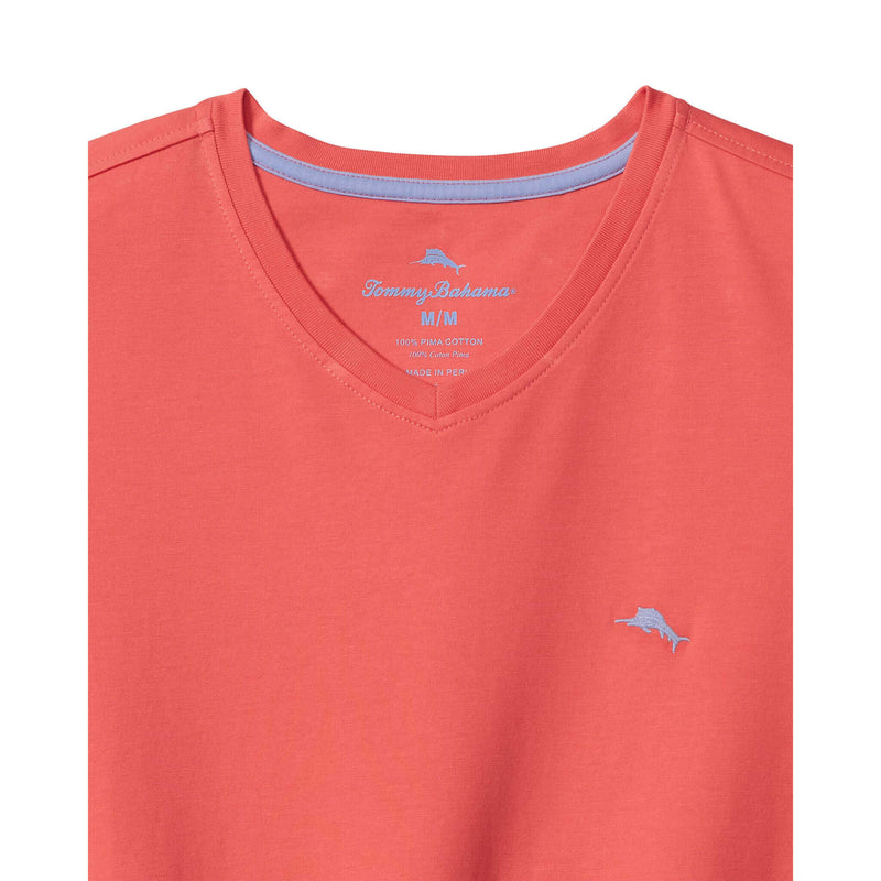 Tommy Bahama Men's New Bali Skyline V-Neck T-Shirt - Dubarry Coral
