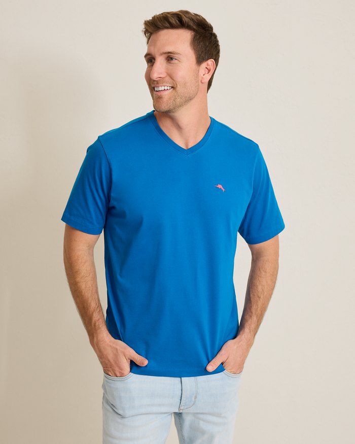 Tommy Bahama Men's New Bali Skyline V-Neck T-Shirt - Skydiver Blue