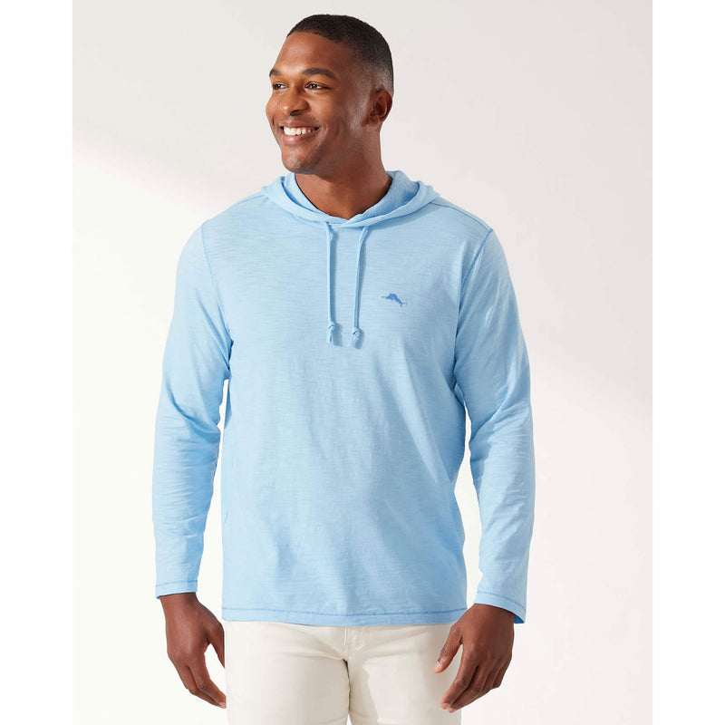 Tommy Bahama Bali Beach Hoodie Long Sleeve T-Shirt - Chambray Blue