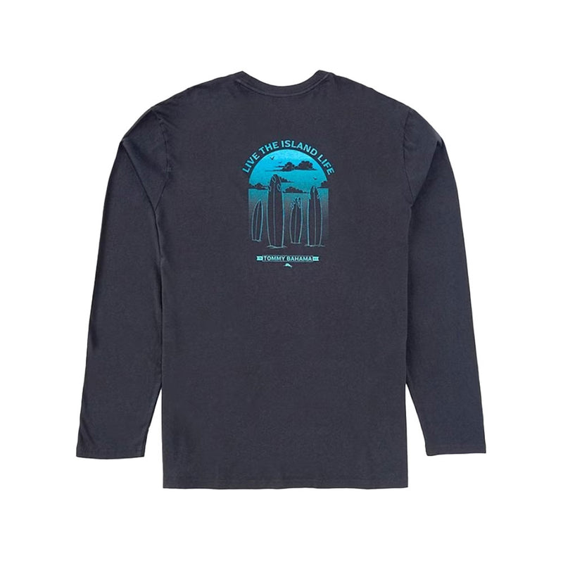 Tommy Bahama Ombre Surf Long Sleeve T-Shirt - Coal