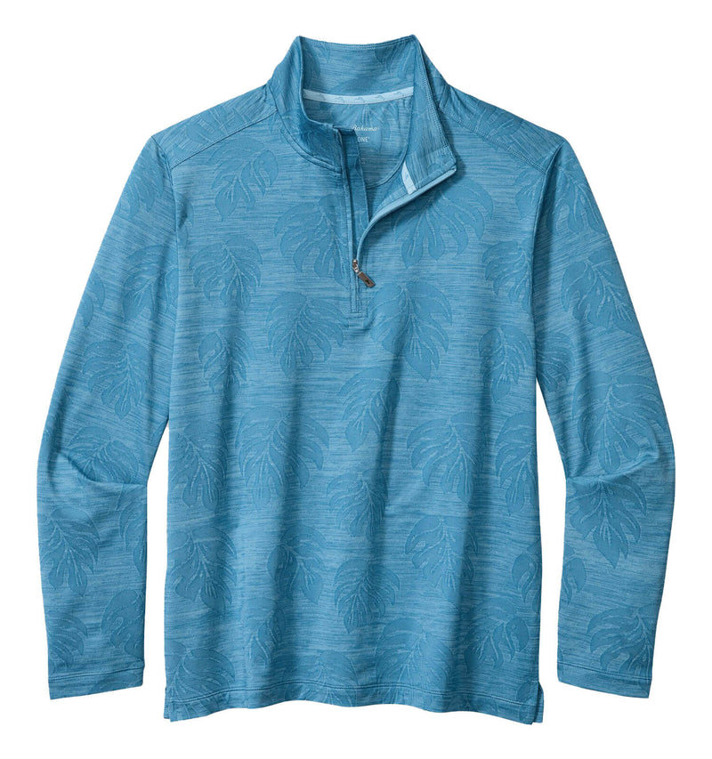 Tommy Bahama Monsterra Fade Half Zip Pullover Sweatshirt - Corfu Blue