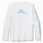 Tommy Bahama Men's IslandZone Chill Time Surf Crew Long Sleeve Rash Guard T-Shirt - White