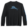 Tommy Bahama Men's IslandZone Chill Time Surf Crew Long Sleeve Rash Guard T-Shirt - Jet Black