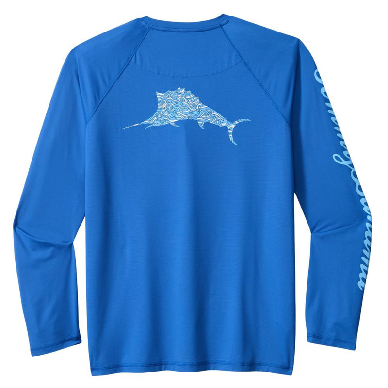 Tommy Bahama Men's IslandZone Chill Time Surf Crew Long Sleeve T-Shirt - Cobalt Craze