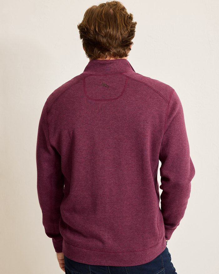 Tommy Bahama New Flip Coast Half Zip Sweater - Rum Berry Heather