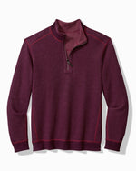 Tommy Bahama New Flip Coast Half Zip Sweater - Rum Berry Heather