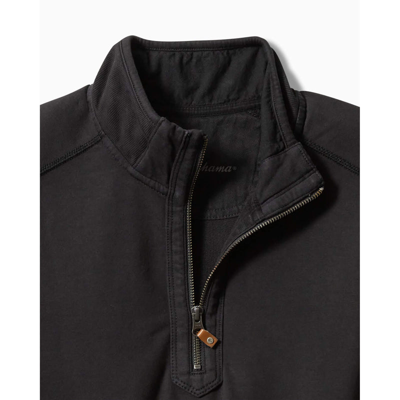 Tommy Bahama Men's Ben And Terry Half Zip Pullover Sweatshirt - Coal