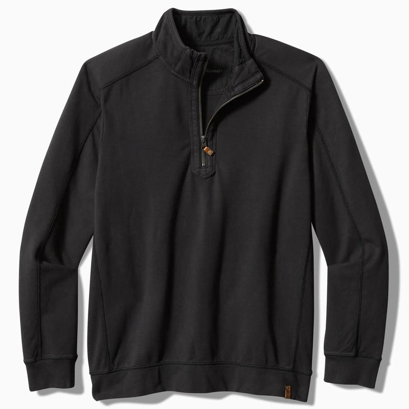 Tommy Bahama Men's Ben And Terry Half Zip Pullover Sweatshirt - Coal
