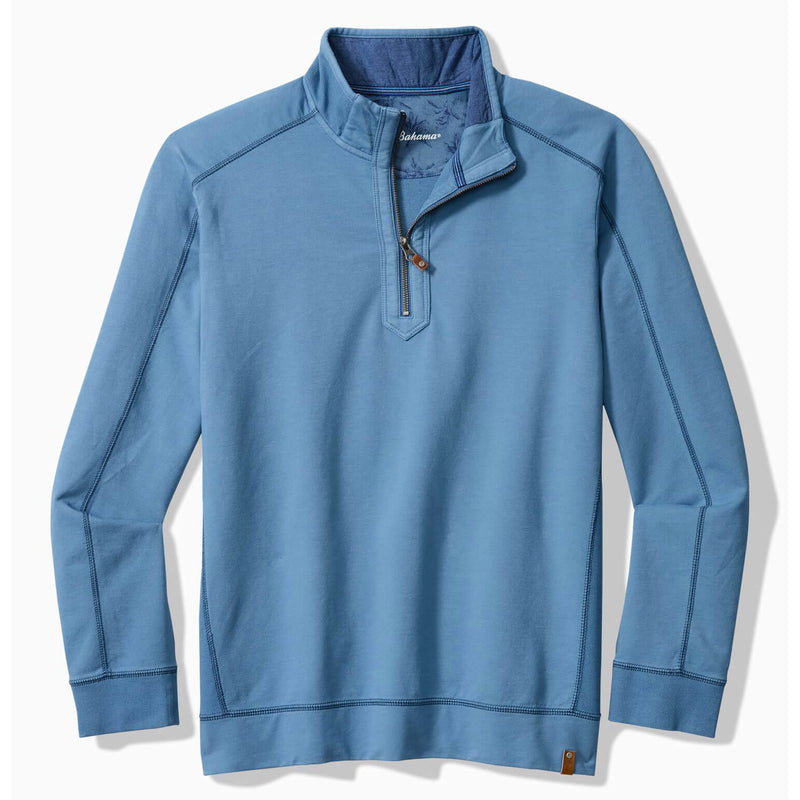 Tommy Bahama Men's Ben And Terry Half Zip Pullover Sweatshirt - Stellar Sapphire