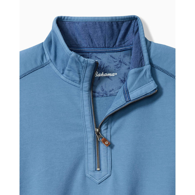 Tommy Bahama Men's Ben And Terry Half Zip Pullover Sweatshirt - Stellar Sapphire