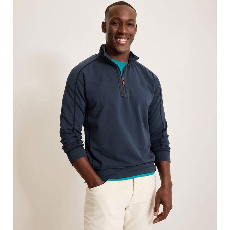 Tommy Bahama Men's Ben And Terry Half Zip Pullover Sweatshirt - Ocean Deep