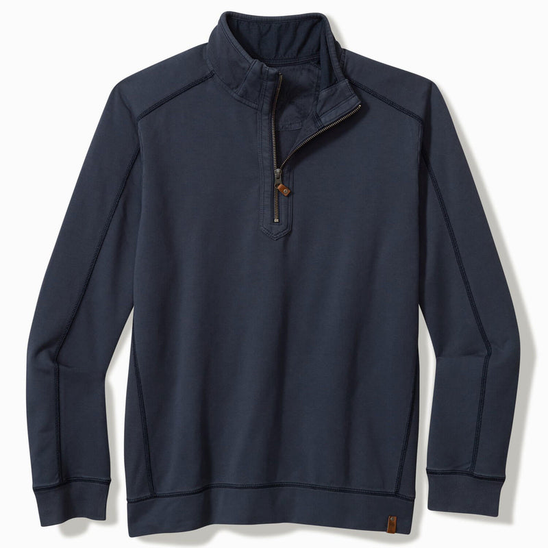 Tommy Bahama Men's Ben And Terry Half Zip Pullover Sweatshirt - Ocean Deep