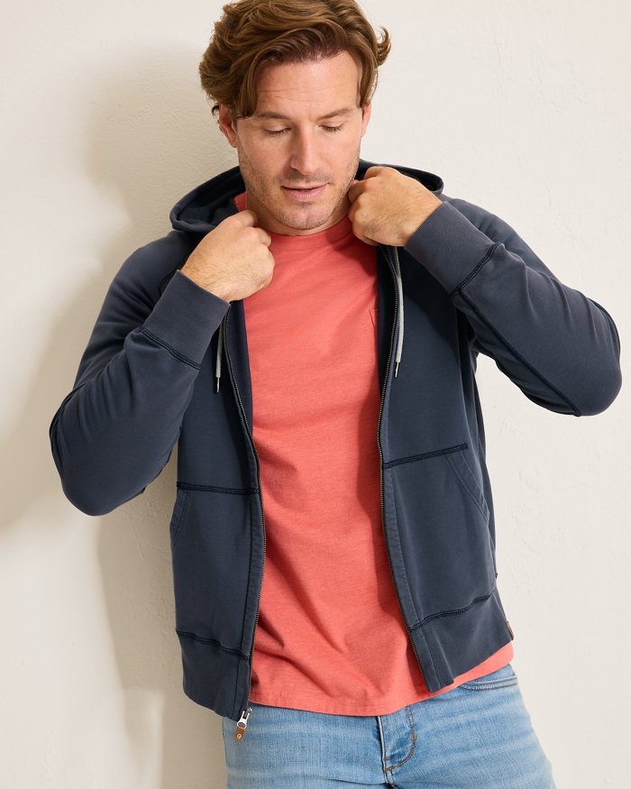 Tommy Bahama Men's Ben And Terry Full Zip Jacket - Ocean Deep