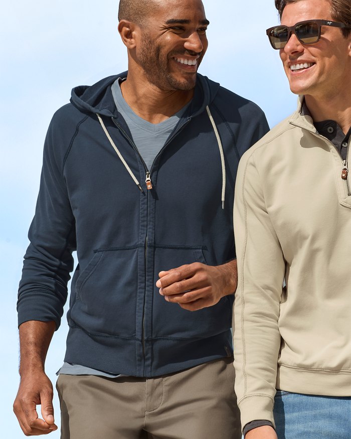 Tommy Bahama Men's Ben And Terry Full Zip Jacket - Ocean Deep