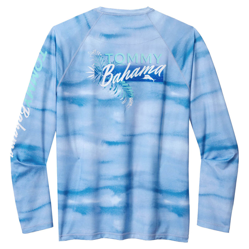 Tommy Bahama Malibu Fronds Crew Long Sleeve T-Shirt - Blue Canal