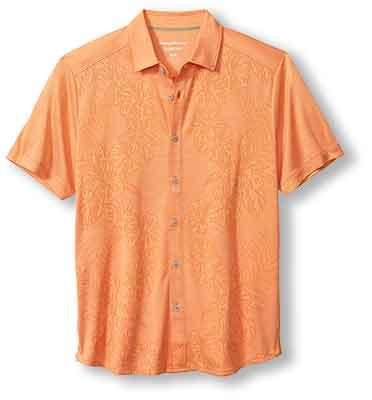 Tommy Bahama Palm Coast Cascade Vines Camp Shirt - Bright Apricot