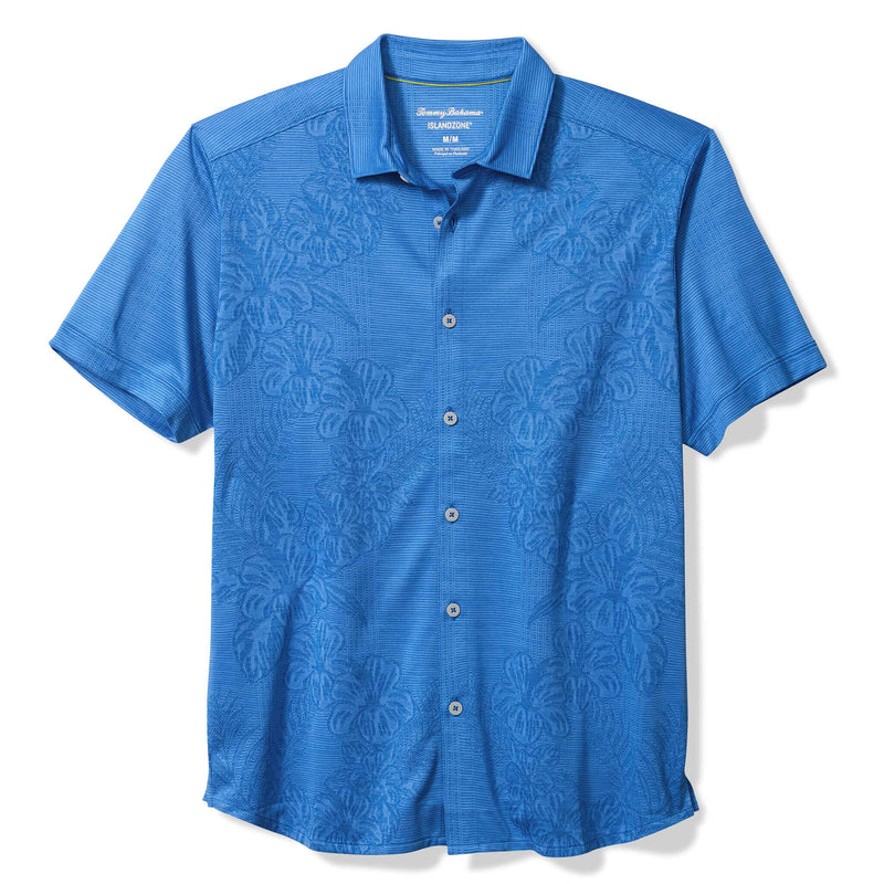 Tommy Bahama Men's IslandZone Palm Coast Cascade Vines Camp Shirt - Blue Surf