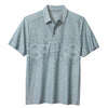 Tommy Bahama IslandZone Palm Coast Hibiscus Border Polo Shirt - Sterling Blue