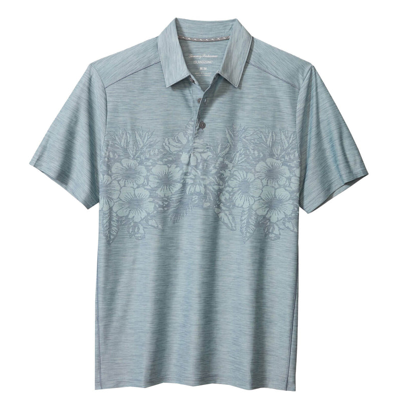 Tommy Bahama IslandZone Palm Coast Hibiscus Border Polo Shirt - Sterling Blue