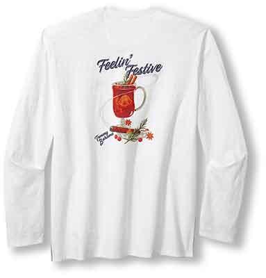 Tommy Bahama Feelin Festive Lux Long Sleeve T-Shirt - White