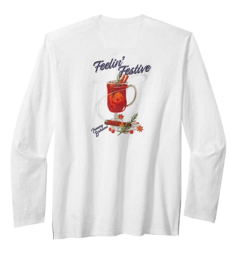 Tommy Bahama Feelin Festive Lux Long Sleeve T-Shirt - White