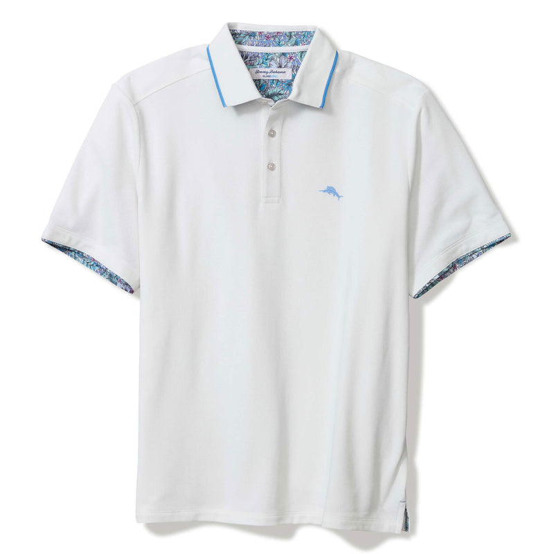 Tommy Bahama Men's IslandZone Azul Gardens Five O'Clock Polo Shirt - Bright White