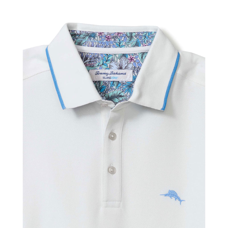 Tommy Bahama Men's IslandZone Azul Gardens Five O'Clock Polo Shirt - Bright White