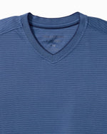 Tommy Bahama Men's IslandZone Bay Stripe V-Neck T-Shirt - Bering Blue