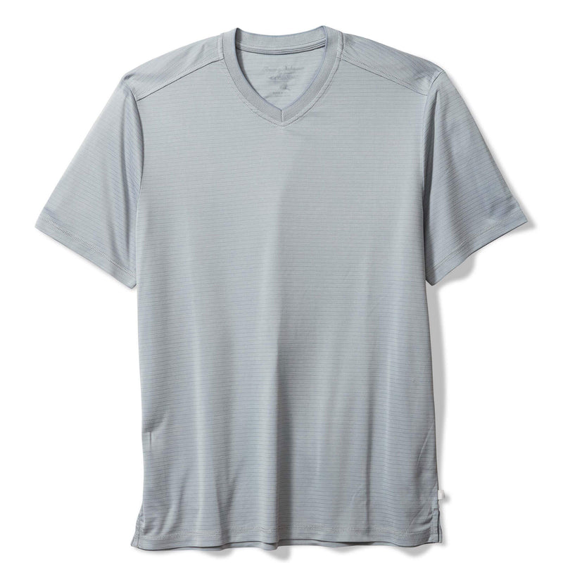 Tommy Bahama Men's IslandZone Bay Stripe V-Neck T-Shirt - Anchor Grey