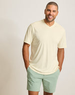 Tommy Bahama Men's IslandZone Bay Stripe V-Neck T-Shirt - Vanilla Ice