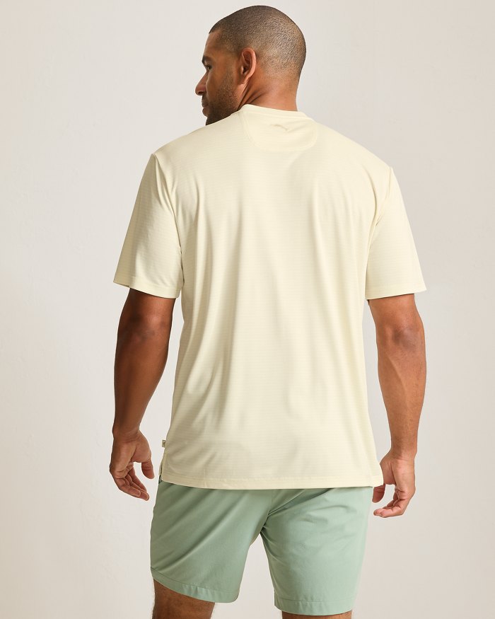Tommy Bahama Men's IslandZone Bay Stripe V-Neck T-Shirt - Vanilla Ice