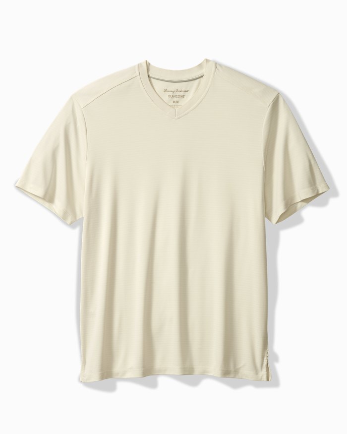 Tommy Bahama Men's IslandZone Bay Stripe V-Neck T-Shirt - Vanilla Ice