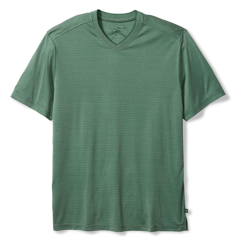 Tommy Bahama Men's IslandZone Bay Stripe V-Neck T-Shirt - Spruce Frost
