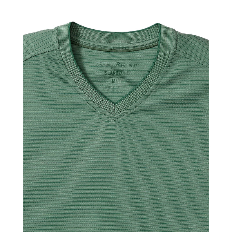 Tommy Bahama Men's IslandZone Bay Stripe V-Neck T-Shirt - Spruce Frost