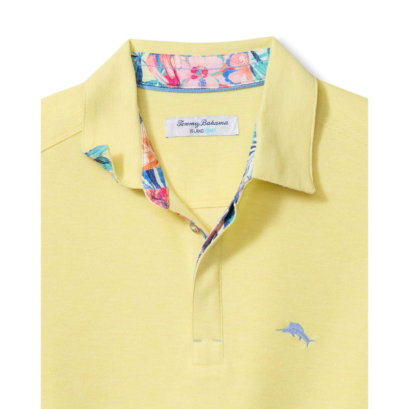 Tommy Bahama Men's IslandZone Positano Palms Five O'Clock Polo Shirt - Monet Moonrise Hthr