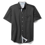 Tommy Bahama Men's San Lucio Tri Leaf Geo Happy Camp Shirt - Coal